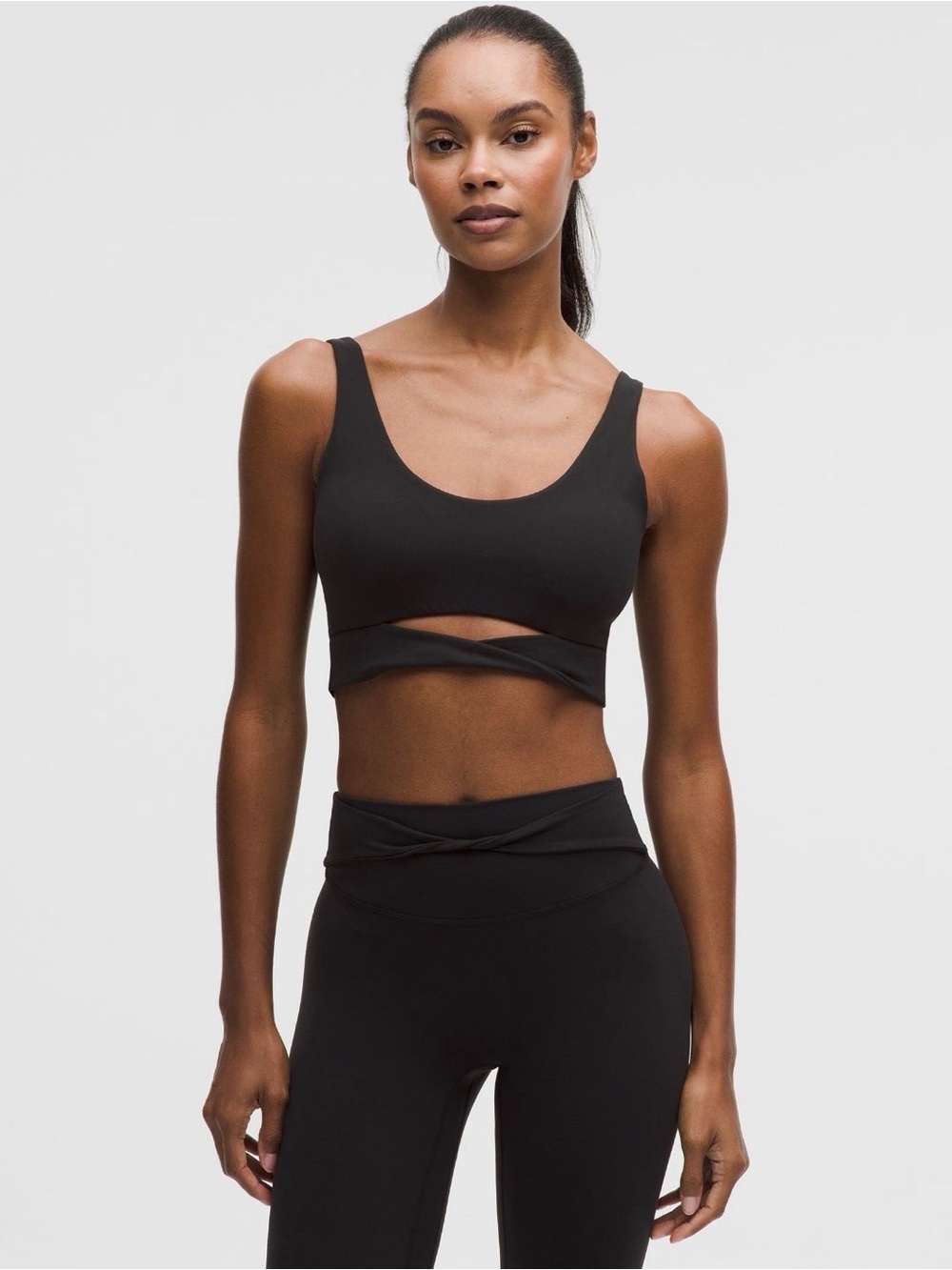 Lululemon Set | Nulu Twist-Front Scoop-Neck Bra & Legging | Black